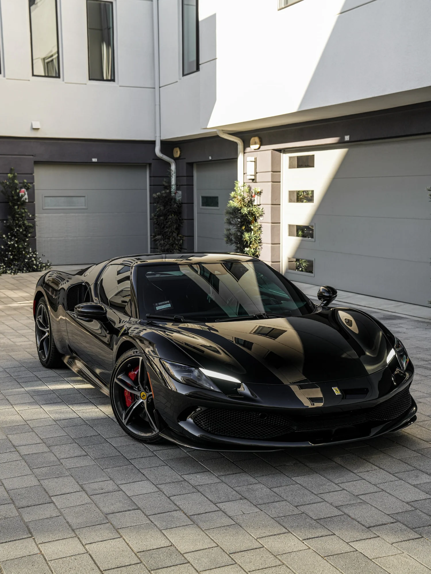 Ferrari 296 after Paint Protection Film (PPF) and Window Tint, front-right three-quarter view