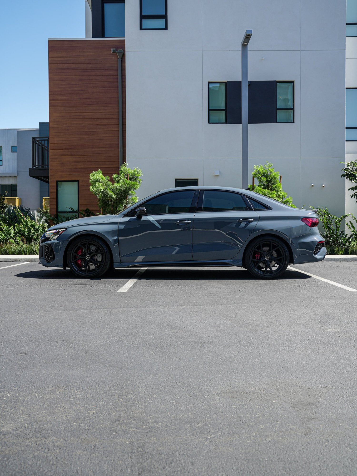 Audi RS 3 XR Plus after Window Tint and Ceramic Coating, left-side profile