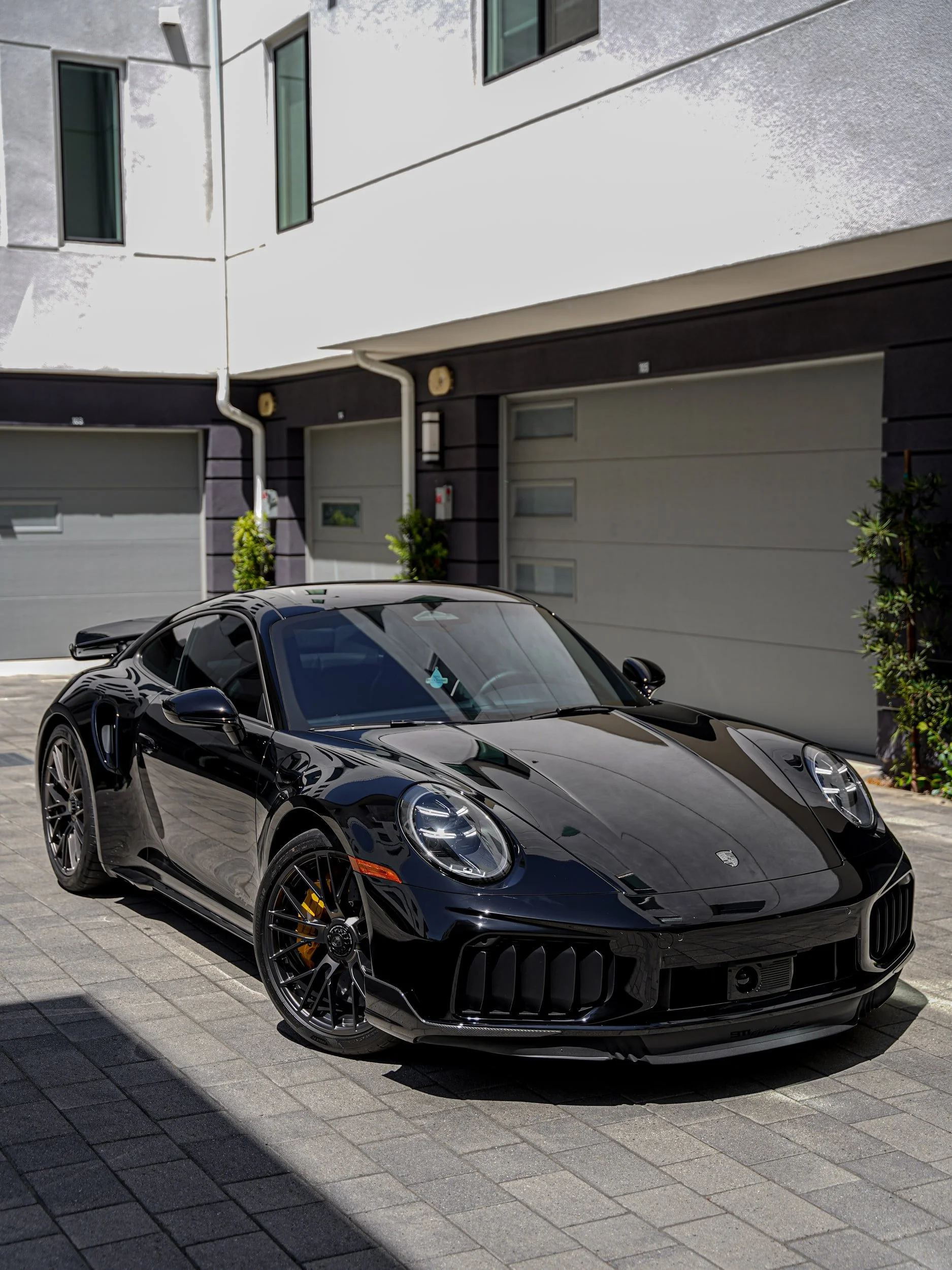 Porsche 911 Turbo S after paint protection film, window tint and ceramic coating in Irvine