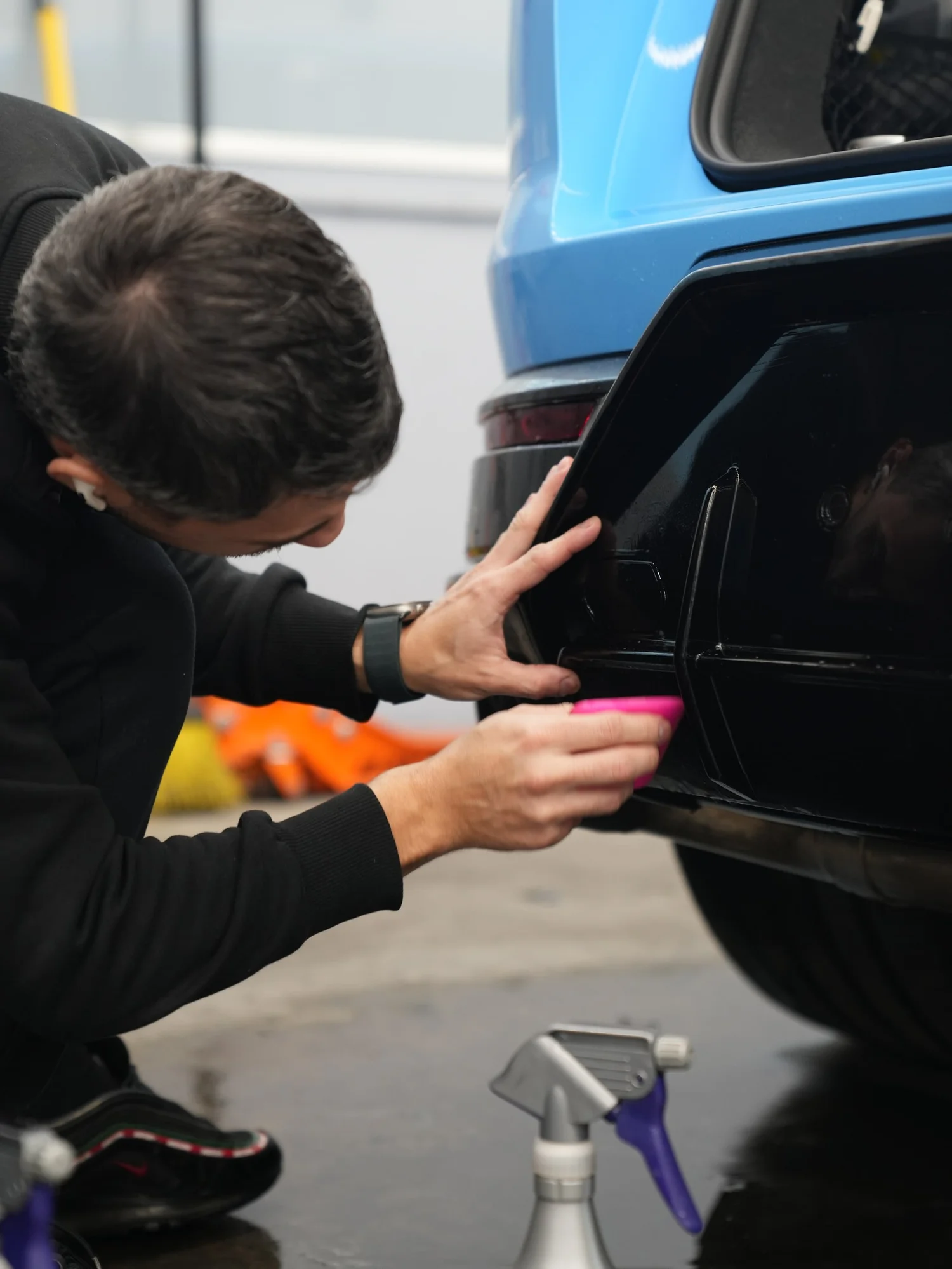 Lamborghini Urus SE after Paint Protection Film (PPF), Window Tint and Ceramic Coating, rear body and taillight view