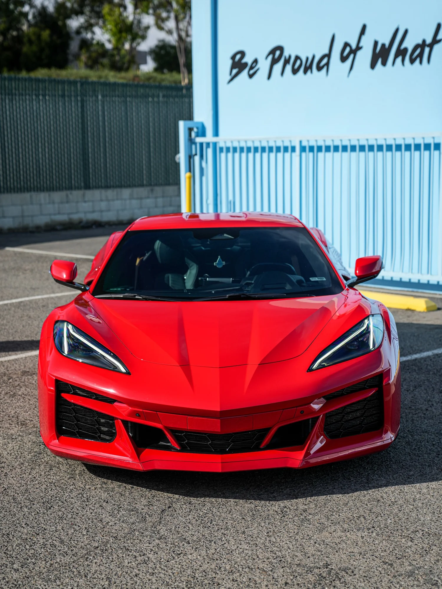 Chevrolet Corvette Z06 PPF after Paint Protection Film (PPF), low-angle front view
