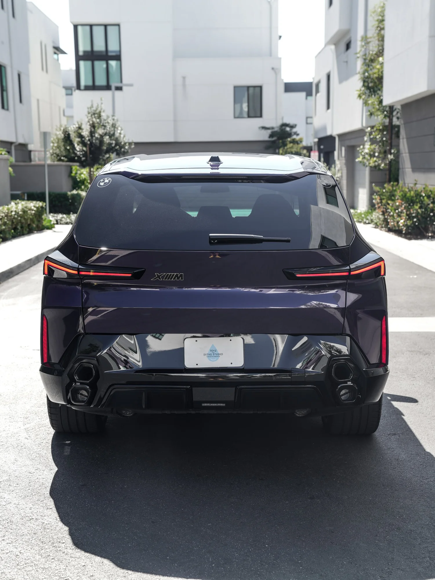 BMW XM Venetian Mauve Colored PPF after Paint Protection Film (PPF), direct rear view