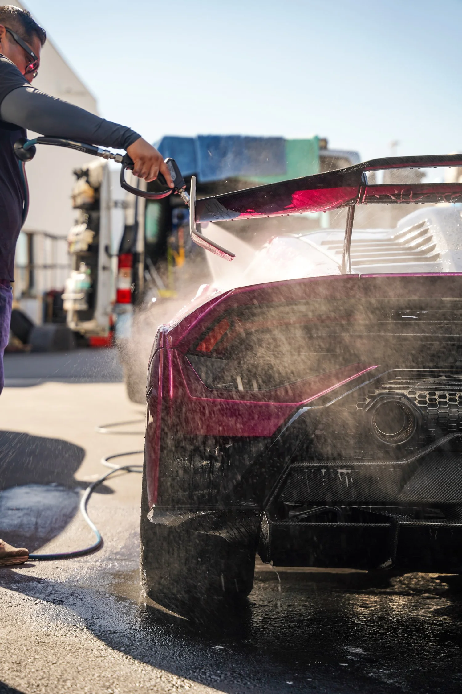 Lamborghini Mobile after Detailing, rear body and taillight view