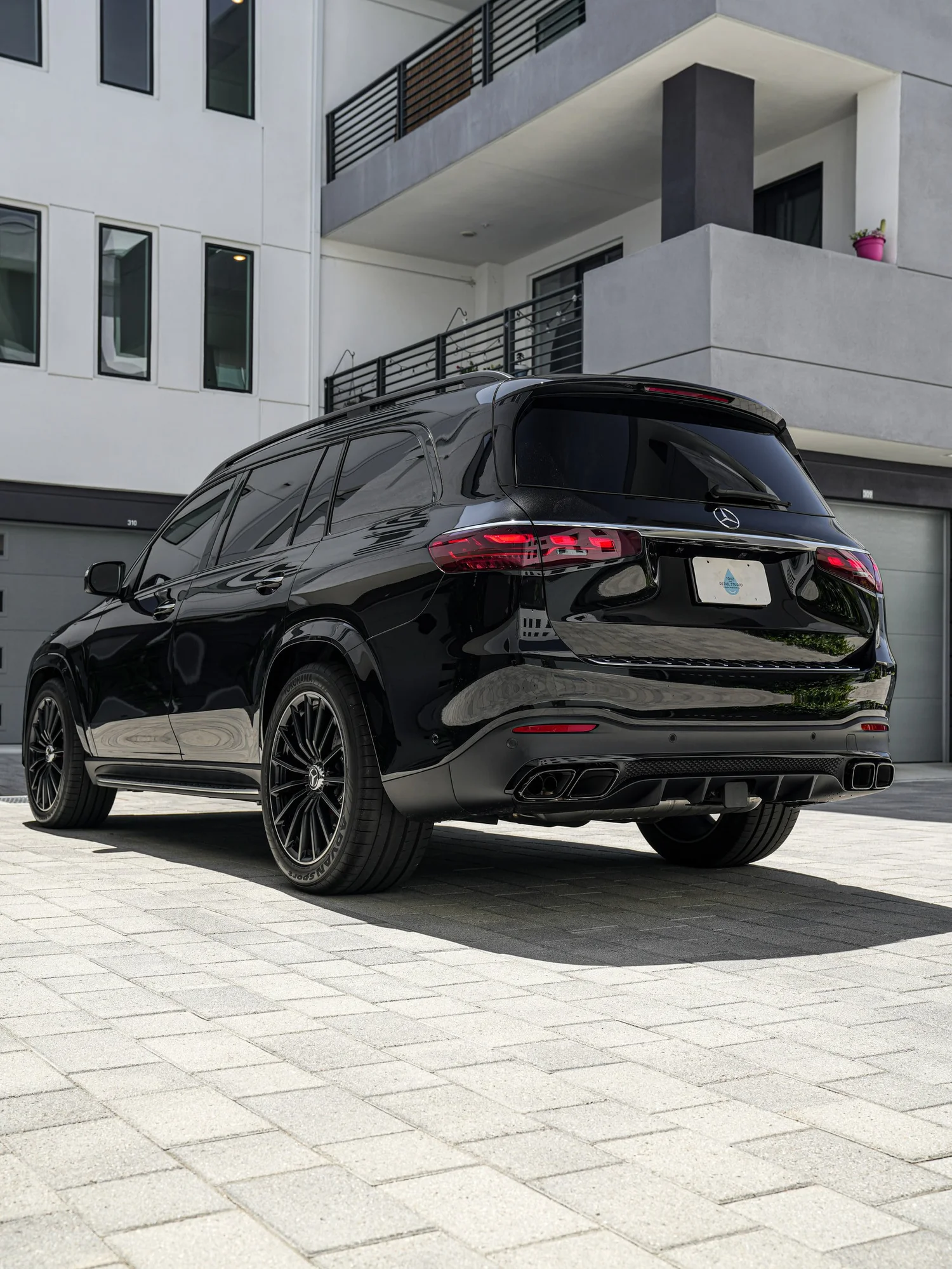 Mercedes-AMG GLS 63 after Paint Protection Film (PPF) and Window Tint, rear-left three-quarter view