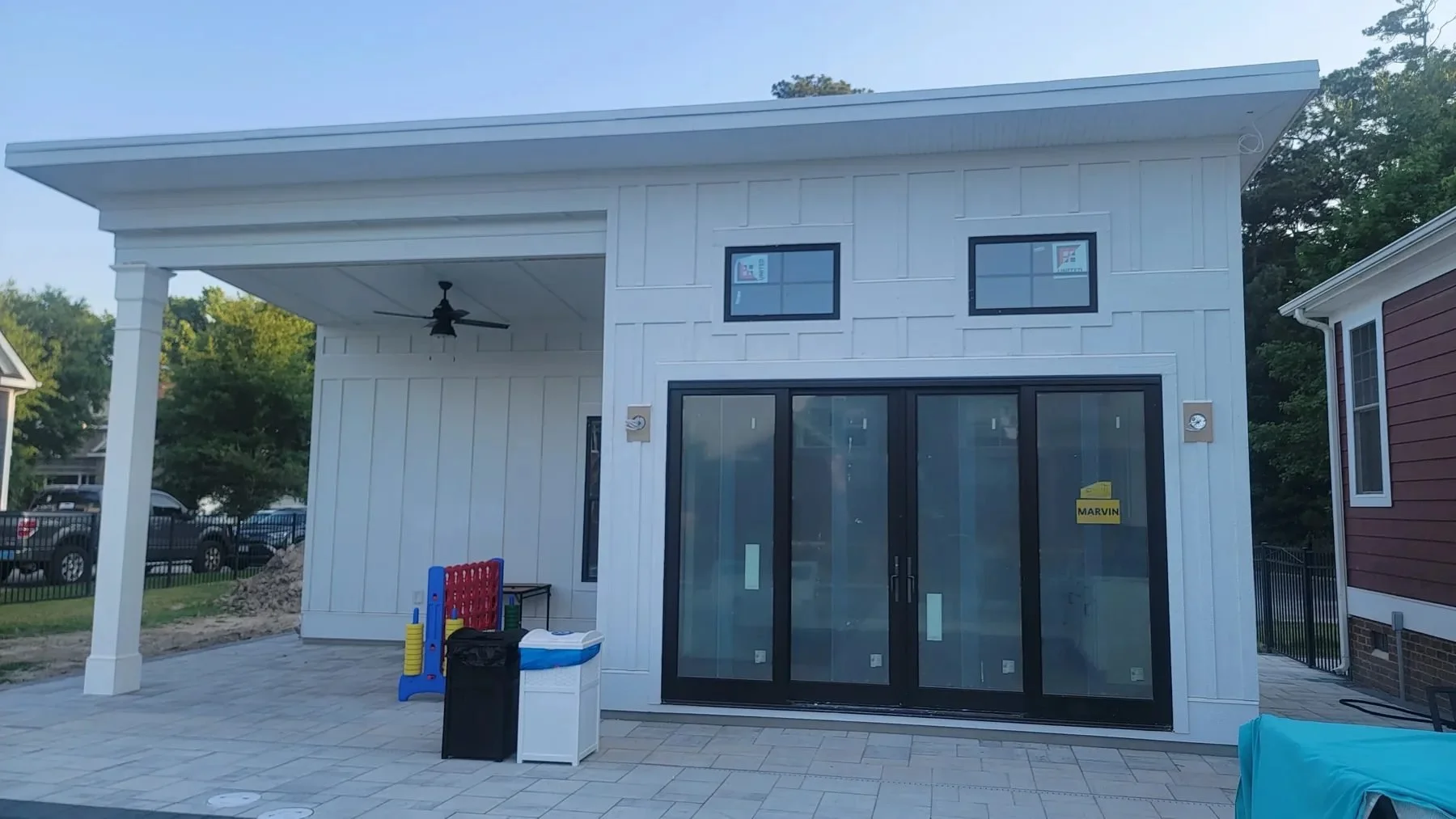 Lincoln's finished board-and-batten pool house