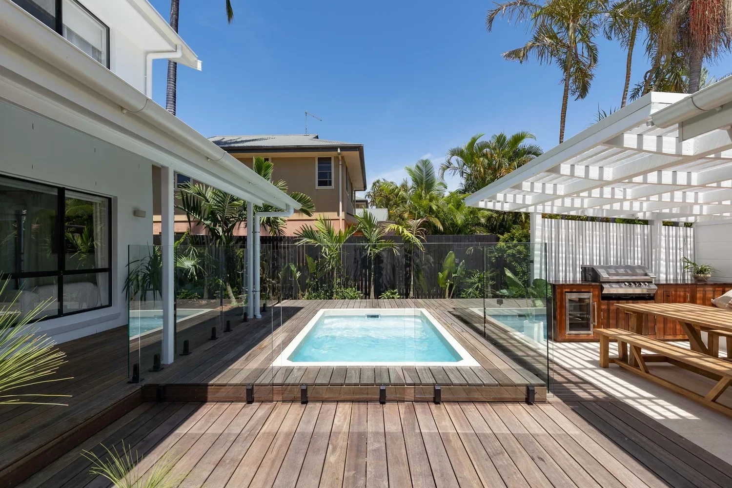 Custom backyard pool and patio
