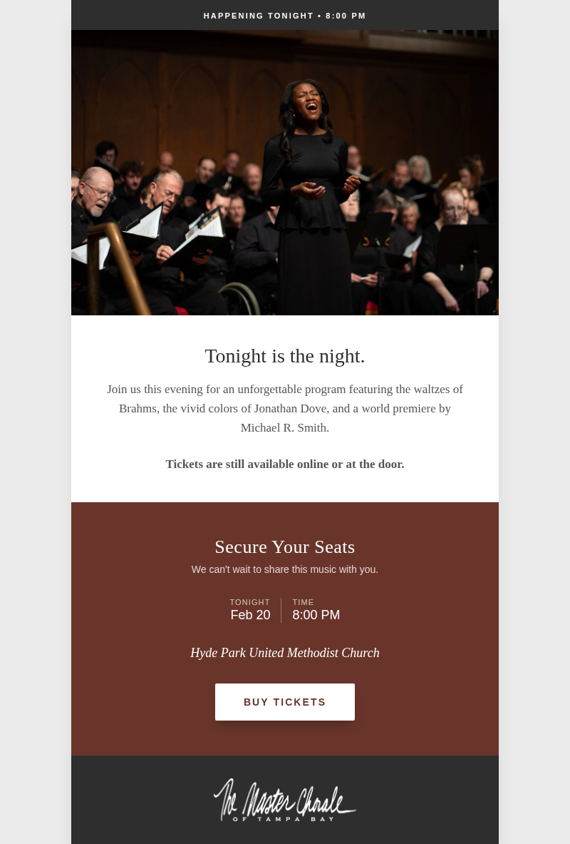 Day of concert email