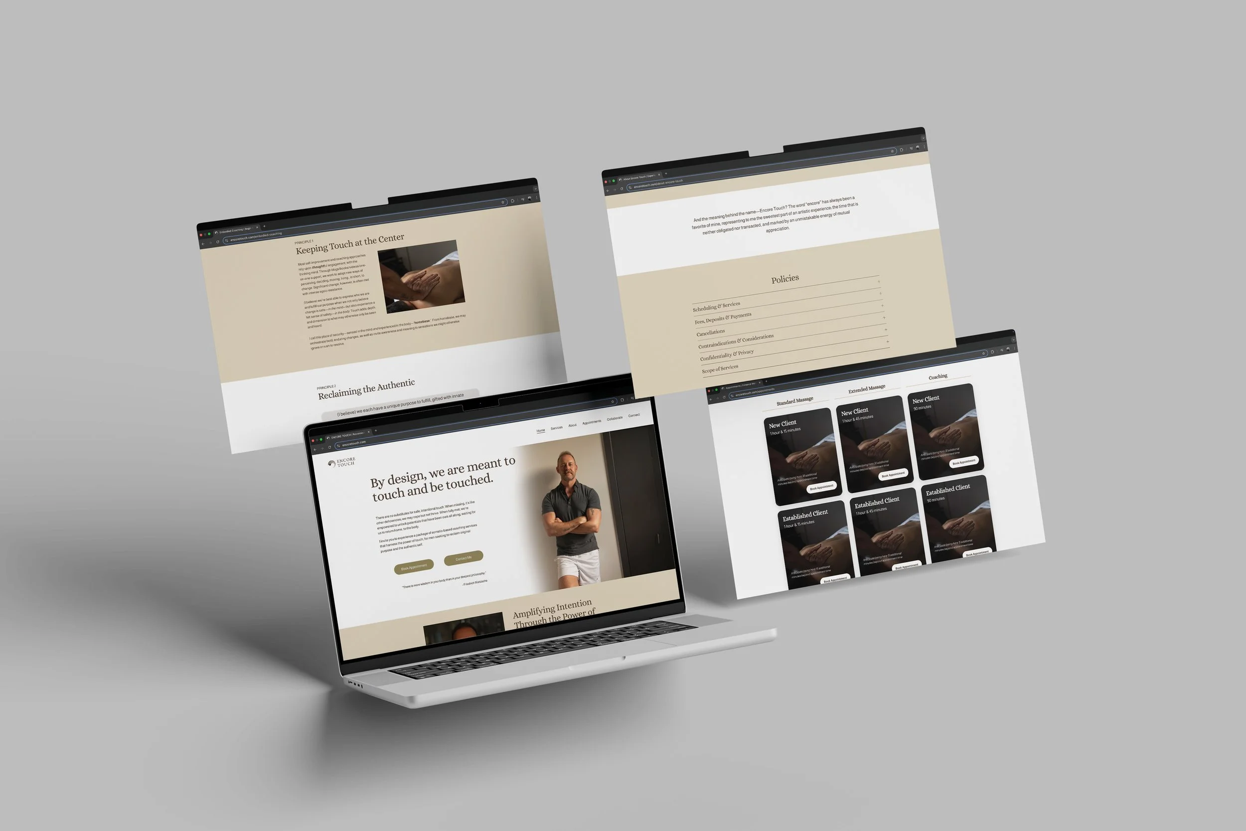 Encore Touch Website Design Mockups