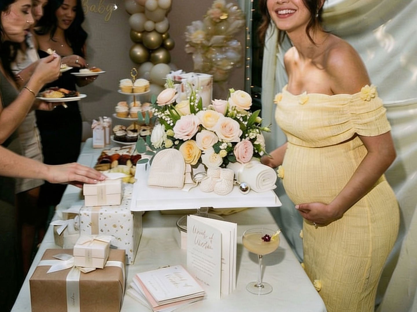 Women celebrating baby shower in LA at the Hill