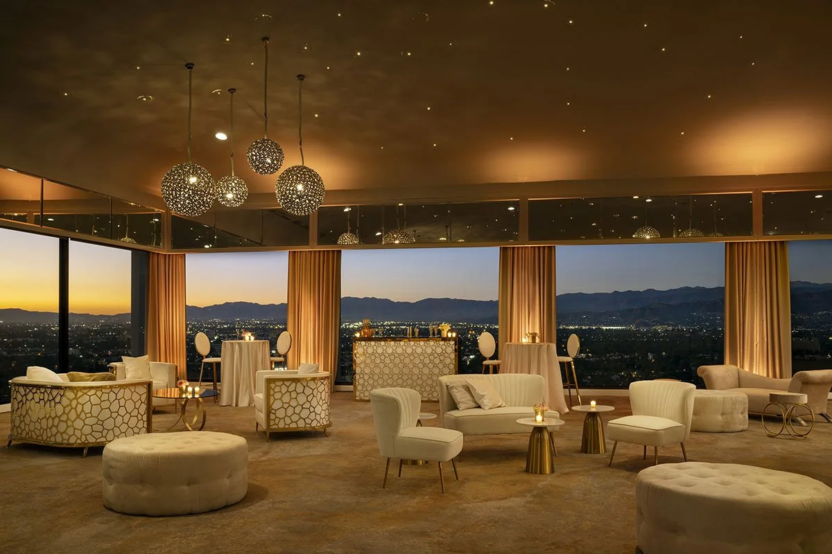 The Starview Ballroom set for an evening social event with ambient lighting.