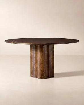 60 Round Dark Mango Wood Table