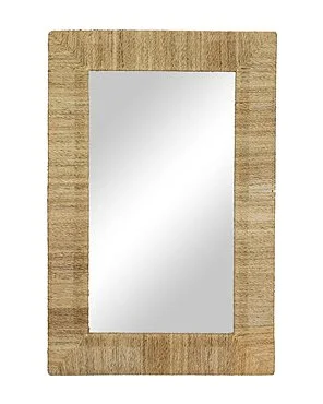 Heather Coastal Beach Natural Jute Rectangular Wall Mirror