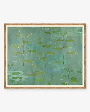Lilies Print by Paule Marrot, Green 51.5 X 41.5