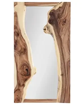 Rustic Lodge Chamcha Wood Rectangular Wall Mirror