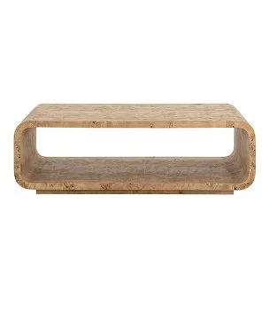 Natural Burl Rectangular Coffee Table