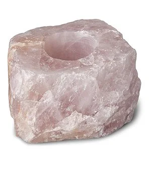 Rose Quartz Rough Candle Holder
