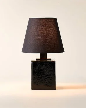 Black Cast Glass Table Lamp 11