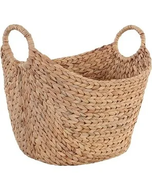 Extra Large Natural Water Hyacinth Decorative Storage Basket