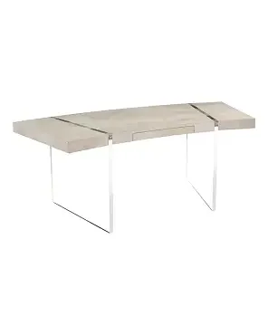 Curved Acrylic Base Single Drawer Desk
