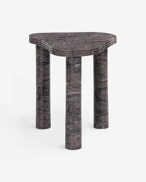 Plum MArble Side Table