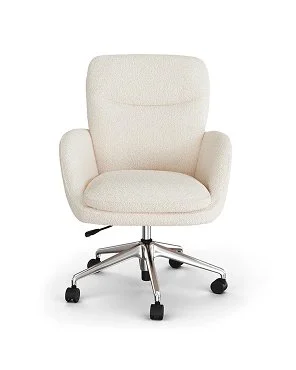 Ivory Wool BoucléExecutive Office Chair
