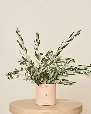 Leather Rivet Vase