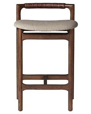 Brown Wood Counter Stool