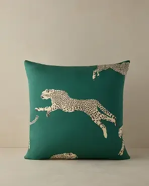 Leaping Cheetah Pillow by Scalamandre