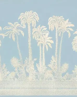 Palms Way Mural Gc Blue Wallpaper