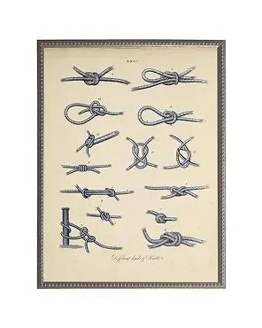 Coastal Blue Knot Illustration in Frame
