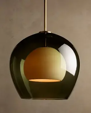 Double-Layered Porcelain and Glass Pendant