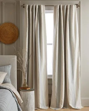 Coastal Stripe Linen Cotton Room Darkening Curtain