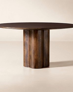 60 Round Dark Mango Wood Table