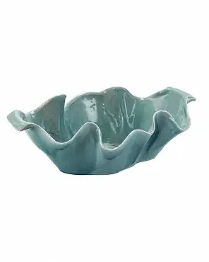 Aegean Coastal Beach Blue Rippled Decorative Bowl