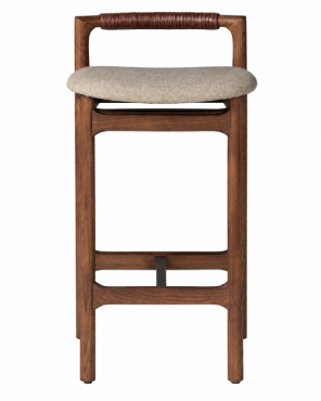 Brown Wood Counter Stool
