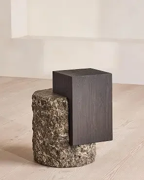 Dark Emperador Side Table