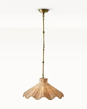 Carmel Rattan Scalloped Pendant Light