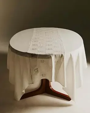 Embroidered Tablecloth - Ecru