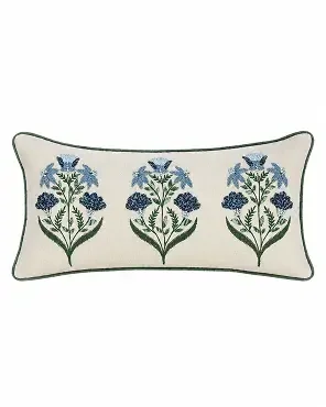 French Country Natural Cotton Floral Lumbar