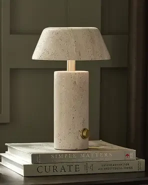 LED Travertine Lamp
