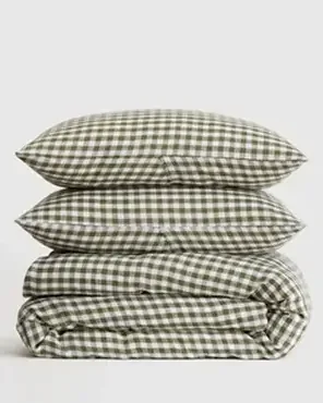 European Linen Gingham Duvet Set