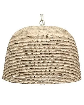 Coastal Off White Mango Wood Bead Pendant