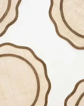 Brown Scalloped Woven Placemat | Set of 4