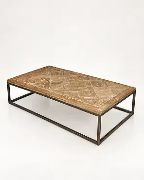 White Wash Reclaimed Pine Metal Rectangular