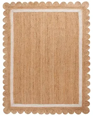 Natural Fiber Jute Scalloped Edge Area Rug