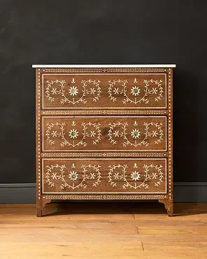 Chandler Marble & Bone Inlay Dresser