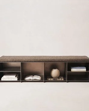 Mocha Boucle Media Console