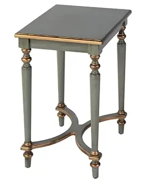 French Country Green Wood Side Table