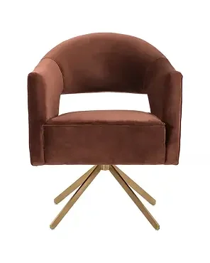 Auburn Velvet Polished Brass Swivel