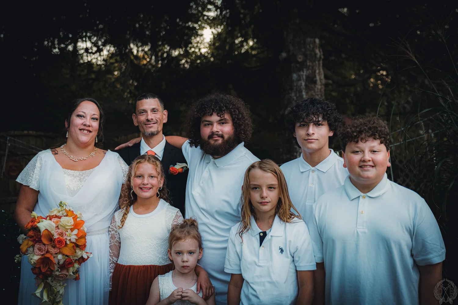 Family posing together during a portrait session